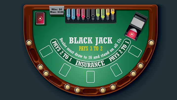 Blackjack table to play live